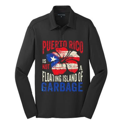 Puerto Rico Is Not A Floating Island Of Garbage Silk Touch Performance Long Sleeve Polo