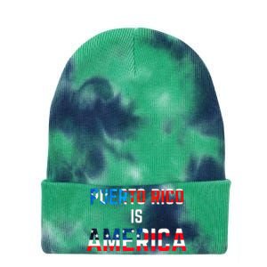 Puerto Rico Is America Anti Trump Puertorican Tie Dye 12in Knit Beanie