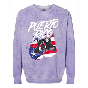 Puerto Rico In Boxing Gloves Hispanic Boxing Fighter Gift Colorblast Crewneck Sweatshirt