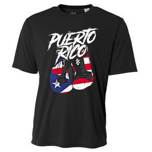 Puerto Rico In Boxing Gloves Hispanic Boxing Fighter Gift Cooling Performance Crew T-Shirt