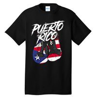 Puerto Rico In Boxing Gloves Hispanic Boxing Fighter Gift Tall T-Shirt