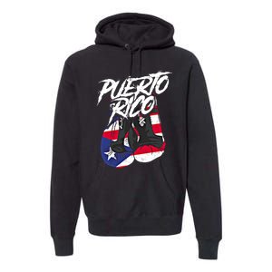 Puerto Rico In Boxing Gloves Hispanic Boxing Fighter Gift Premium Hoodie