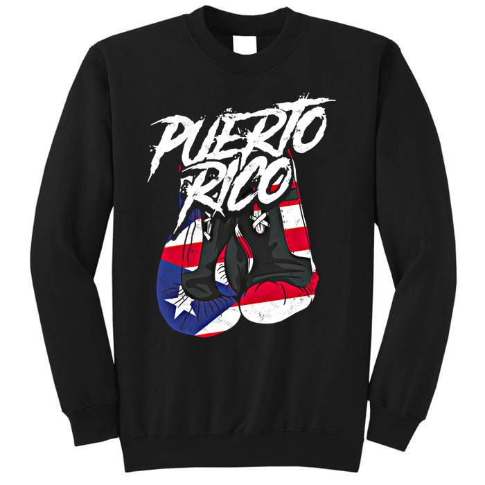 Puerto Rico In Boxing Gloves Hispanic Boxing Fighter Gift Tall Sweatshirt