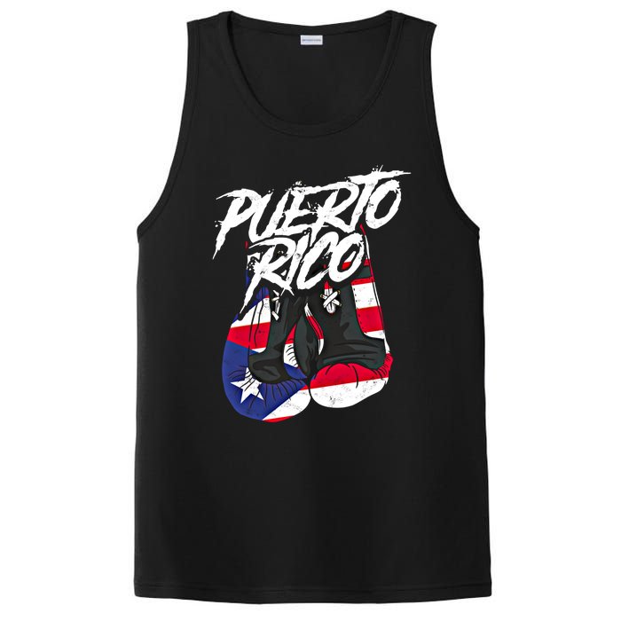 Puerto Rico In Boxing Gloves Hispanic Boxing Fighter Gift PosiCharge Competitor Tank