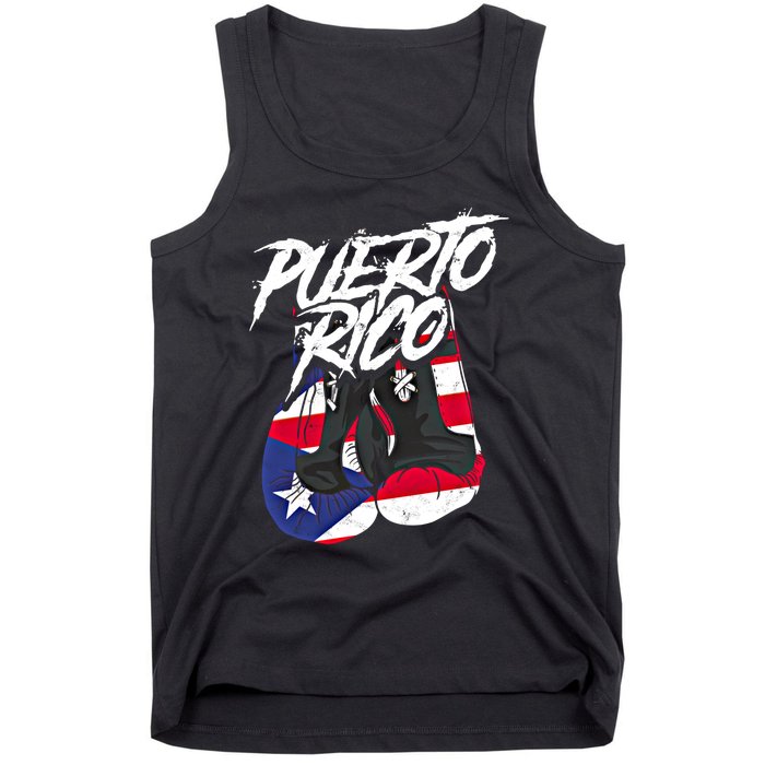 Puerto Rico In Boxing Gloves Hispanic Boxing Fighter Gift Tank Top