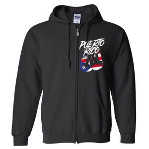 Puerto Rico In Boxing Gloves Hispanic Boxing Fighter Gift Full Zip Hoodie