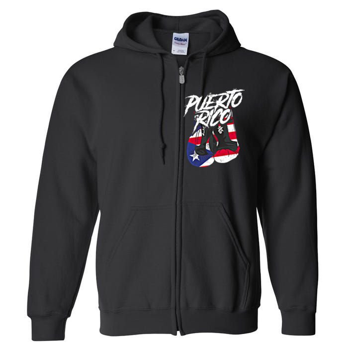 Puerto Rico In Boxing Gloves Hispanic Boxing Fighter Gift Full Zip Hoodie