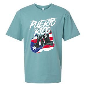 Puerto Rico In Boxing Gloves Hispanic Boxing Fighter Gift Sueded Cloud Jersey T-Shirt