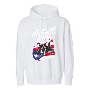 Puerto Rico In Boxing Gloves Hispanic Boxing Fighter Gift Garment-Dyed Fleece Hoodie