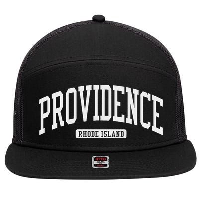 Providence Rhode Island Ri College Style 7 Panel Mesh Trucker Snapback Hat