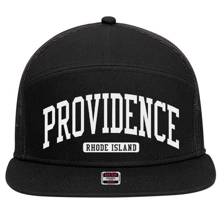 Providence Rhode Island Ri College Style 7 Panel Mesh Trucker Snapback Hat
