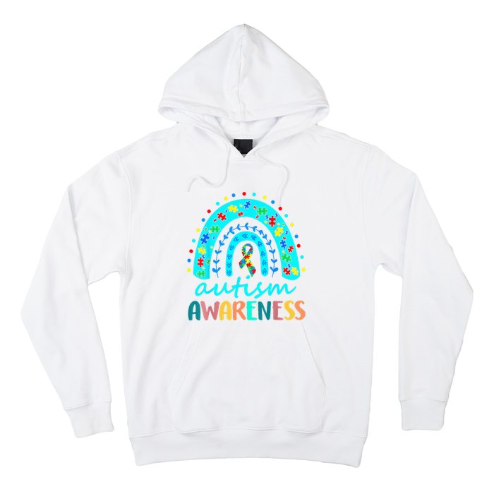 Puzzle Rainbow In April We Wear Blue Autism Awareness Month Hoodie