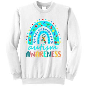 Puzzle Rainbow In April We Wear Blue Autism Awareness Month Sweatshirt