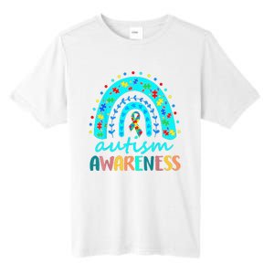 Puzzle Rainbow In April We Wear Blue Autism Awareness Month Tall Fusion ChromaSoft Performance T-Shirt