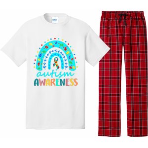 Puzzle Rainbow In April We Wear Blue Autism Awareness Month Pajama Set