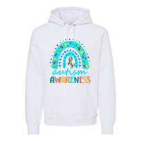 Puzzle Rainbow In April We Wear Blue Autism Awareness Month Premium Hoodie