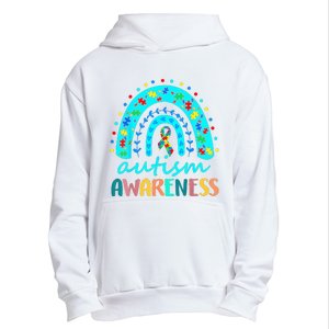 Puzzle Rainbow In April We Wear Blue Autism Awareness Month Urban Pullover Hoodie