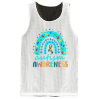 Puzzle Rainbow In April We Wear Blue Autism Awareness Month Mesh Reversible Basketball Jersey Tank