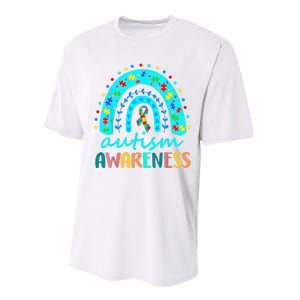 Puzzle Rainbow In April We Wear Blue Autism Awareness Month Performance Sprint T-Shirt