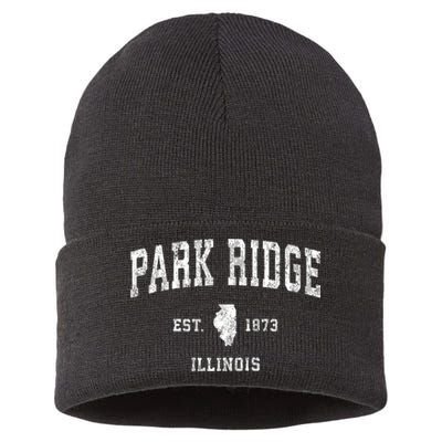 Park Ridge Illinois Il Vintage Established Sports Design Sustainable Knit Beanie