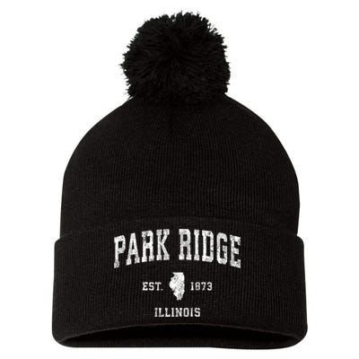 Park Ridge Illinois Il Vintage Established Sports Design Pom Pom 12in Knit Beanie