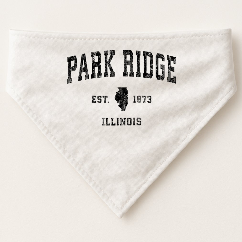 Park Ridge Illinois Il Vintage Established Sports Design USA-Made Doggie Bandana
