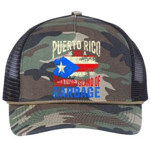 Puerto Rico Is Not A Floating Island Of Garbage Retro Rope Trucker Hat Cap