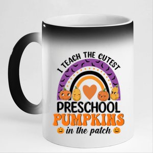 Preschool Rainbow I Teach The Cutest Pumpkins In The Patch Cool Gift 11oz Black Color Changing Mug