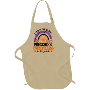 Preschool Rainbow I Teach The Cutest Pumpkins In The Patch Cool Gift Full-Length Apron With Pockets