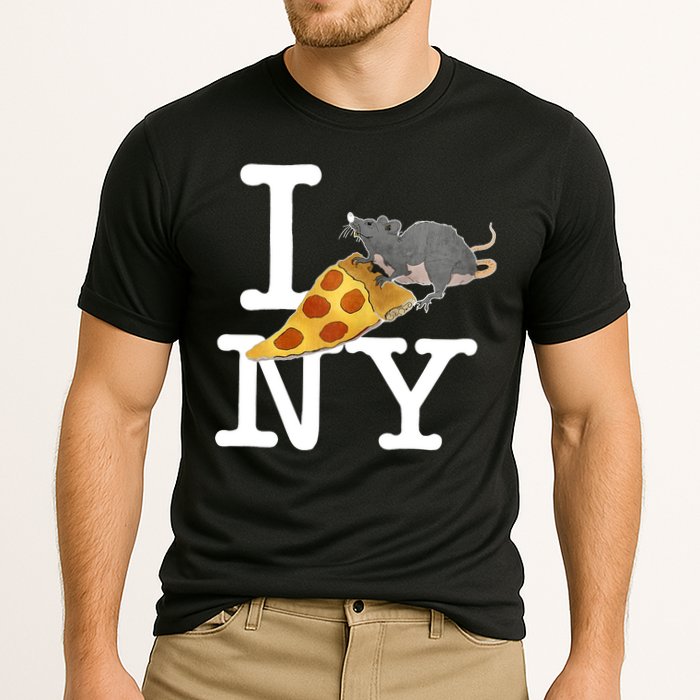 Pizza Rat I Loves New York Pizza Ironic Cooling Performance Crew T-Shirt