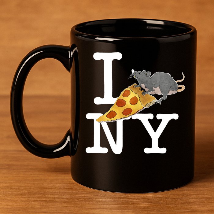 Pizza Rat I Loves New York Pizza Ironic 11oz C Handle Ceramic Mug