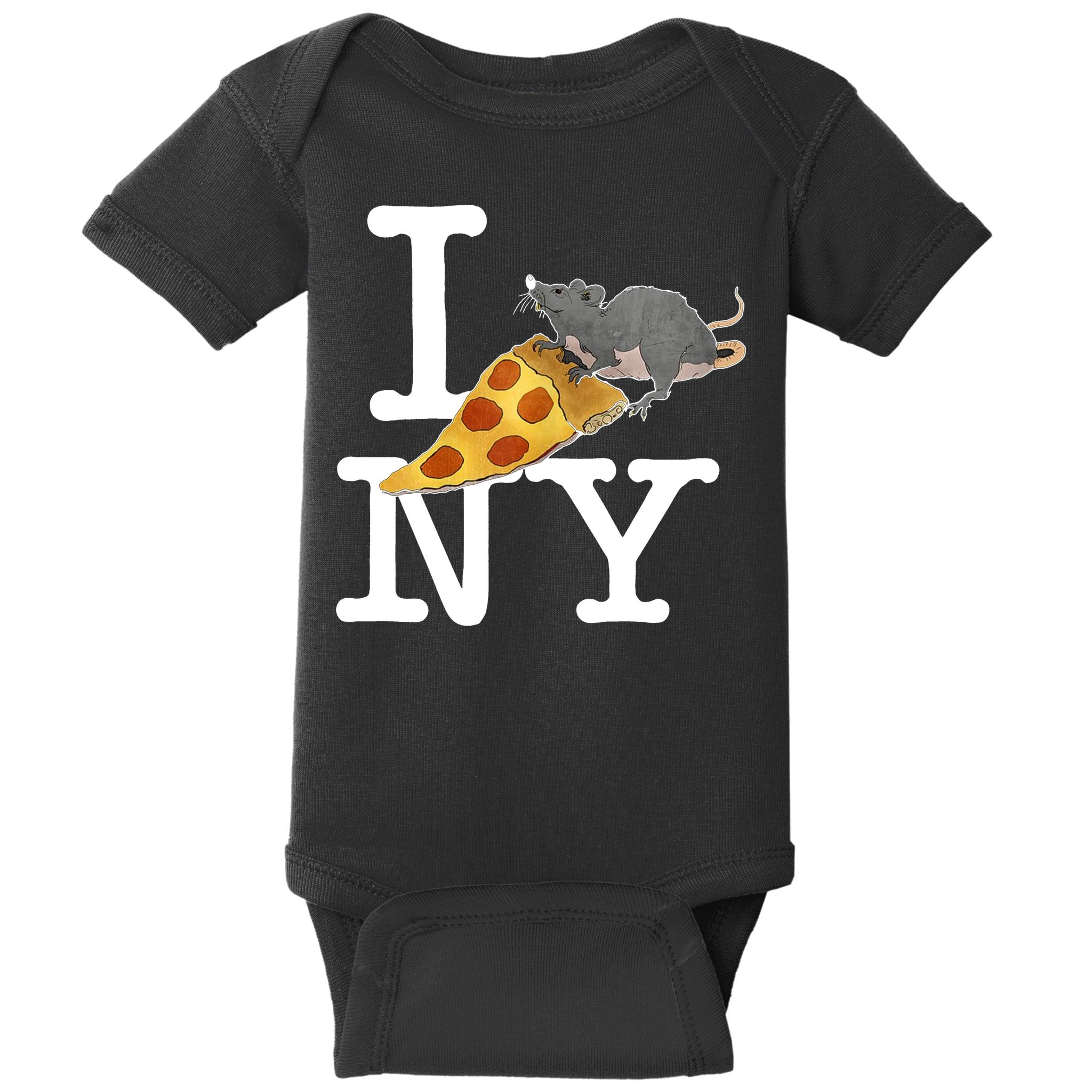 Pizza Rat I Loves New York Pizza Ironic Baby Bodysuit