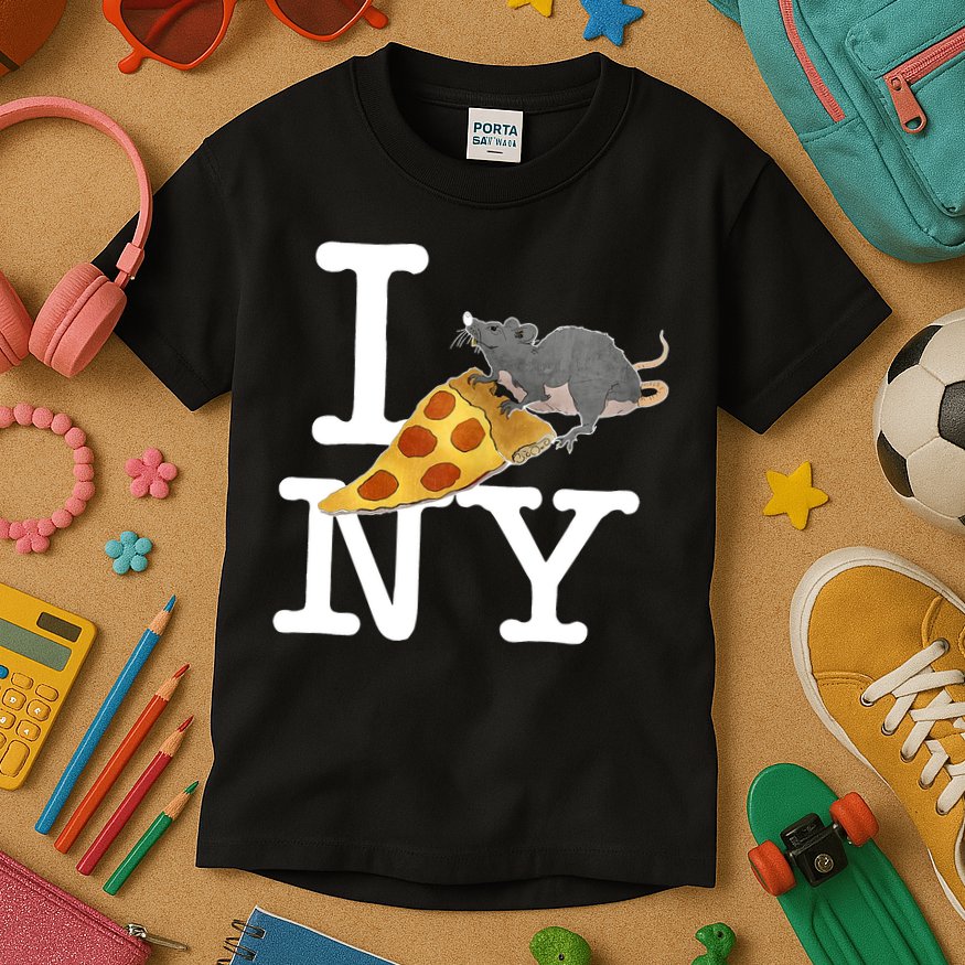 Pizza Rat I Loves New York Pizza Ironic Kids T-Shirt