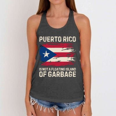 Puerto Rico Is Not A Floating Island Of Garbage Women's Knotted Racerback Tank