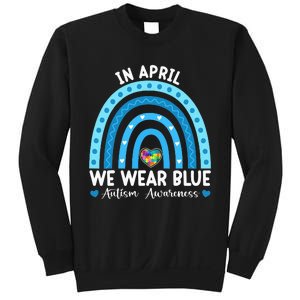 Puzzle Rainbow In April We Wear Blue Autism Awareness Month Sweatshirt