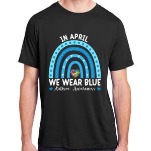 Puzzle Rainbow In April We Wear Blue Autism Awareness Month Adult ChromaSoft Performance T-Shirt