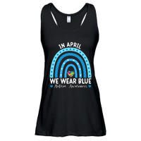 Puzzle Rainbow In April We Wear Blue Autism Awareness Month Ladies Essential Flowy Tank