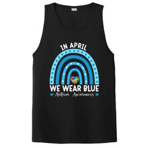 Puzzle Rainbow In April We Wear Blue Autism Awareness Month PosiCharge Competitor Tank