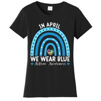 Puzzle Rainbow In April We Wear Blue Autism Awareness Month Women's T-Shirt