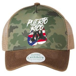 Puerto Rico In Boxing Gloves Hispanic Boxing Fighter Cool Gift Legacy Tie Dye Trucker Hat