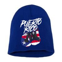 Puerto Rico In Boxing Gloves Hispanic Boxing Fighter Cool Gift Short Acrylic Beanie