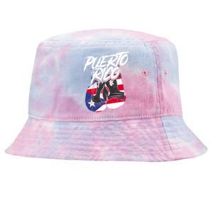 Puerto Rico In Boxing Gloves Hispanic Boxing Fighter Cool Gift Tie-Dyed Bucket Hat