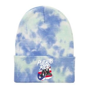 Puerto Rico In Boxing Gloves Hispanic Boxing Fighter Cool Gift Tie Dye 12in Knit Beanie