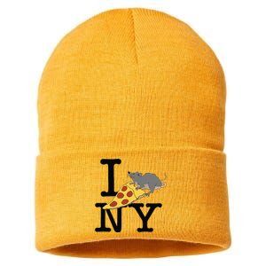 Pizza Rat Ironic Sustainable Knit Beanie