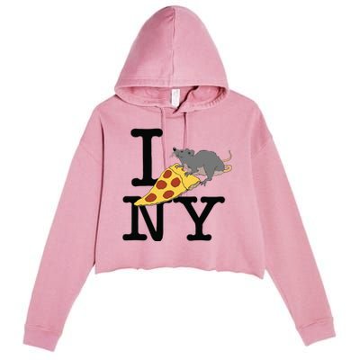 Pizza Rat Ironic Crop Fleece Hoodie