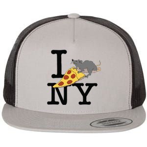 Pizza Rat Ironic Flat Bill Trucker Hat