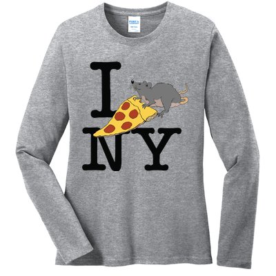 Pizza Rat Ironic Ladies Long Sleeve Shirt