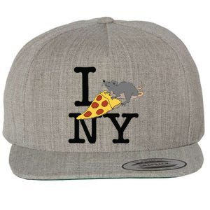 Pizza Rat Ironic Wool Snapback Cap