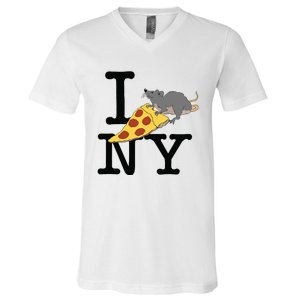 Pizza Rat Ironic V-Neck T-Shirt