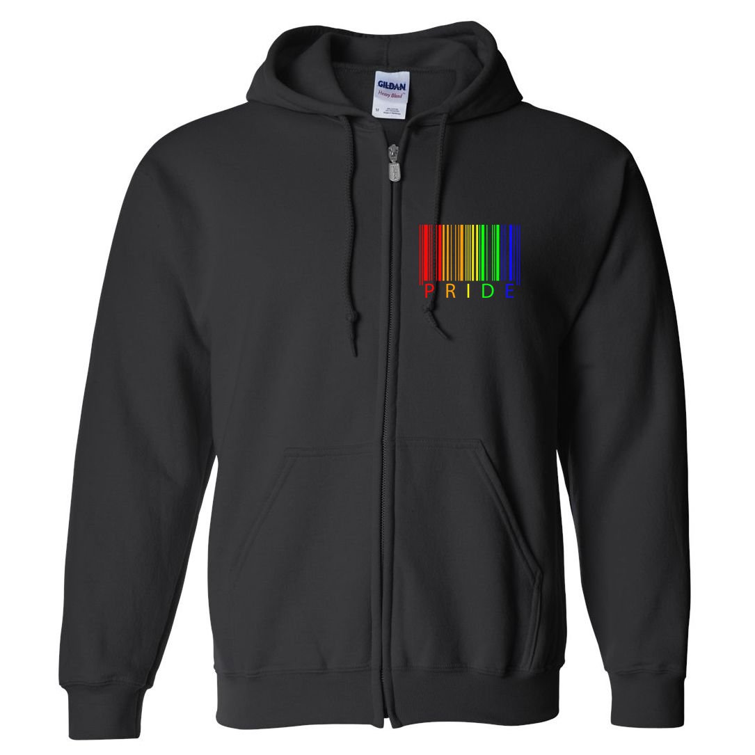 Pride Barcode LGBTQ Full Zip Hoodie